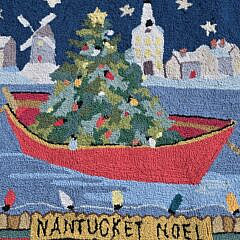 Vintage Claire Murray Christmas Hooked Rug “Nantucket Noel”