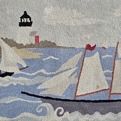 Vintage Claire Murray Nautical Nantucket Hooked Rug