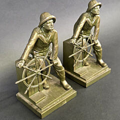 Pair of Jennings Brothers Bronze Clad Figural Gloucester Fisherman Bookends, 20th century