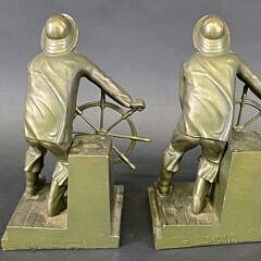 Pair of Jennings Brothers Bronze Clad Figural Gloucester Fisherman Bookends, 20th century