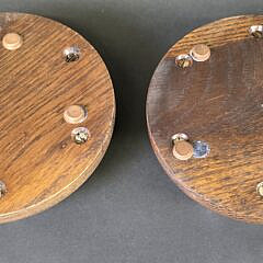 Pair of Oak and Silverplate Gallery Yacht Coasters, 20th century