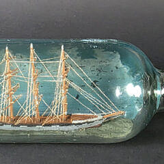 Vintage Sailor Made Four-Masted Ship in a Bottle, 20th century