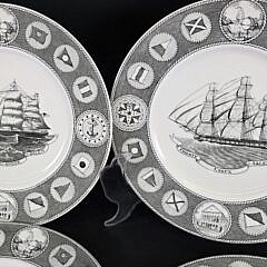 Set of Ten Vintage Wedgwood Sailing Ship Decorated Dinner Plates