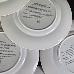 Set of Ten Vintage Wedgwood Sailing Ship Decorated Dinner Plates