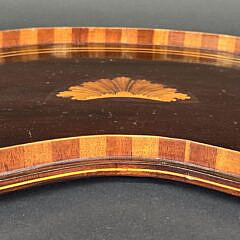 Antique Regency Kidney Shaped Satinwood Inlaid Serving Tray, 19th century