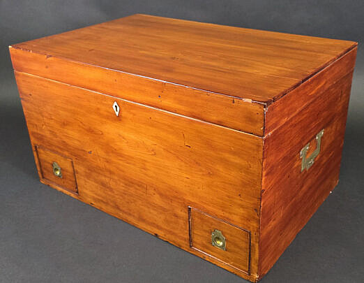 Antique Campaign Camphorwood Storage Box, 19th century