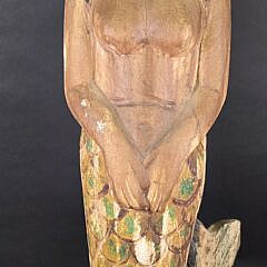 Vintage Carved and Painted Mermaid Ships Figurehead Statue, 20th century