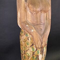 Vintage Carved and Painted Mermaid Ships Figurehead Statue, 20th century