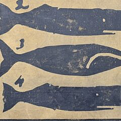 Antique Style Whale Species Log Book Stamp Oil Painting