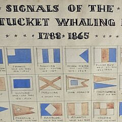Scarce Nantucket American Folk Art Watercolor, “Signals of The Nantucket Whaling Fleet 1788-1865”, 20th century