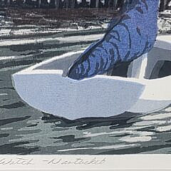 Donn Russell Limited Edition Silk Screen, “Autumn Watch Nantucket”, 20th century