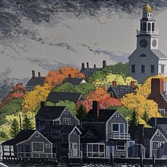 Donn Russell Limited Edition Silk Screen, “Autumn Watch Nantucket”, 20th century
