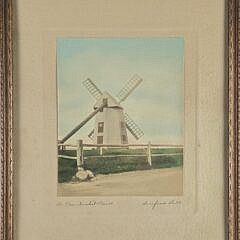 Scarce Vintage Nantucket Hand Tinted Photograph, “A Nantucket Mill”, circa 1930s