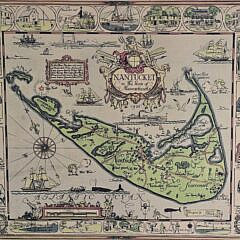 Tony Sarg Limited Edition Folk Art Map of Nantucket Island, 20th century