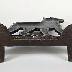 Antique Cast Iron Figural Dog Doorstop Wedge, circa 1920s
