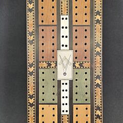  Antique Inlaid Cribbage Board