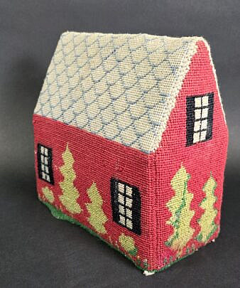 Vintage Erica Wilson Needlepoint House Doorstop, 20th century