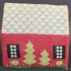 Vintage Erica Wilson Needlepoint House Doorstop, 20th century