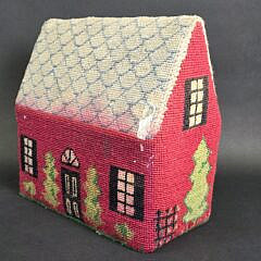Vintage Erica Wilson Needlepoint House Doorstop, 20th century