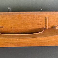 Two Vintage Hand Carved Diminutive Half Hull Boat Models, 20th century