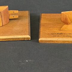 Two Vintage Hand Carved Diminutive Half Hull Boat Models, 20th century