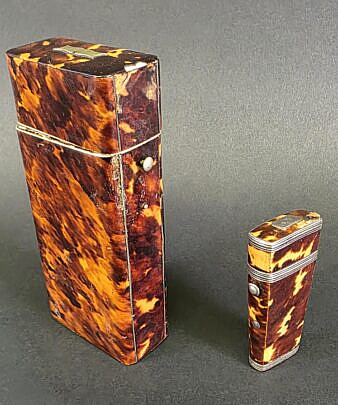 Two Antique English Tortoiseshell Boxes, 19th century