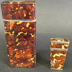 Two Antique English Tortoiseshell Boxes, 19th century