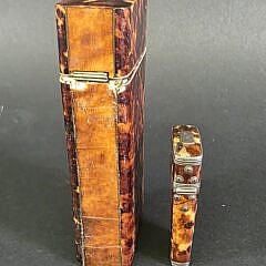 Two Antique English Tortoiseshell Boxes, 19th century