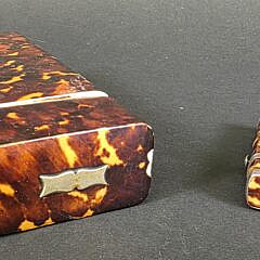 Two Antique English Tortoiseshell Boxes, 19th century