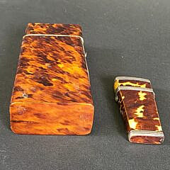 Two Antique English Tortoiseshell Boxes, 19th century