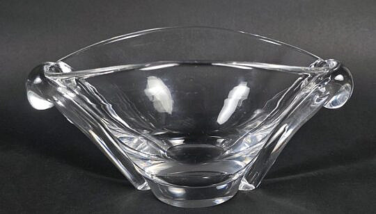 Signed Steuben Clear Crystal Candy Dish, 20th century