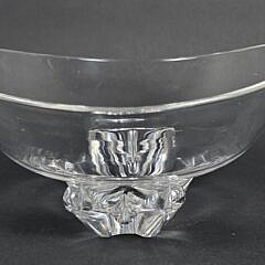 Signed Steuben Clear Crystal Trillium Center Piece Bowl, 20th century