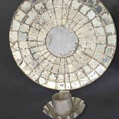 Pair of Antique Spider Web Mirrored Back Candle Sconces, 19th century