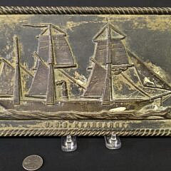 Vintage Solid Bronze U.S.S. Kearsarge Souvenir Ship Plaque, 20th century