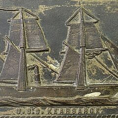 Vintage Solid Bronze U.S.S. Kearsarge Souvenir Ship Plaque, 20th century