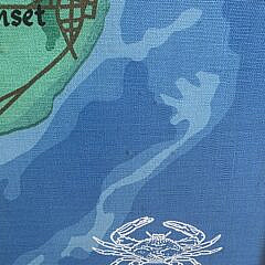 Jim Tillett Silk Screen on Canvas Nantucket Island Map, 20th century