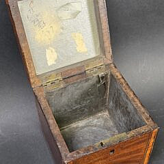 Antique British Regency Single Compartment Inlaid Tea Caddy, 19th century