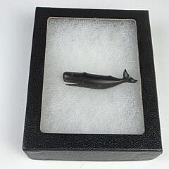 Charlie Sayle Sr. Carved Ebony Sperm Whale Pin 