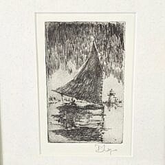Set of Five David Lazarus Nantucket Harbor Etchings