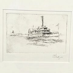 Set of Five David Lazarus Nantucket Harbor Etchings