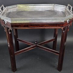 Walker and Hall Silverplate Serving Tray on Stand