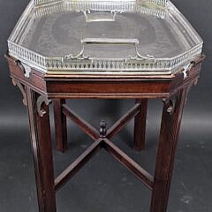 Walker and Hall Silverplate Serving Tray on Stand