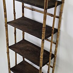 Antique English Bamboo Four-Tier Etagere Bookshelf, 19th century