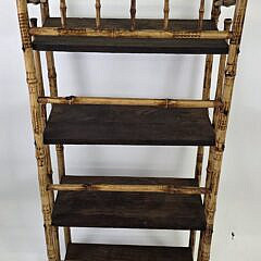 Antique English Bamboo Four-Tier Etagere Bookshelf, 19th century