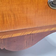 Antique American Tiger Maple and Cherry Four Drawer Chest of Drawers, 19th centur