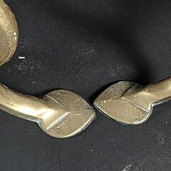 Scarce Near Two Pair of Antique Philadelphia Brass Andirons, late 18th Century