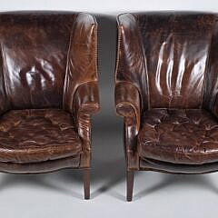 4544-955 Pair Leather Chairs A