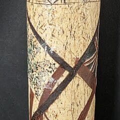 Extraordinary Sailor Made Polychrome Scrimshaw Decorated Antique Whalebone Fid, 19th century