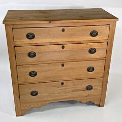 Antique English Pine Four Drawer Chest of Drawers