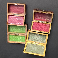 Four Antique English Tortoiseshell Stamp Boxes, 19th century